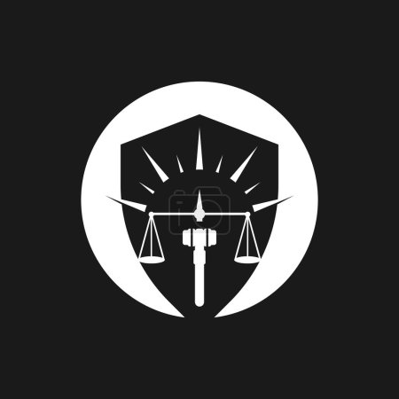 Ilustración de Ley y Justicia logotipo vector plantilla ilustración - Imagen libre de derechos