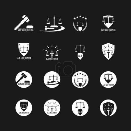 Ilustración de Ley y Justicia logotipo vector plantilla ilustración - Imagen libre de derechos