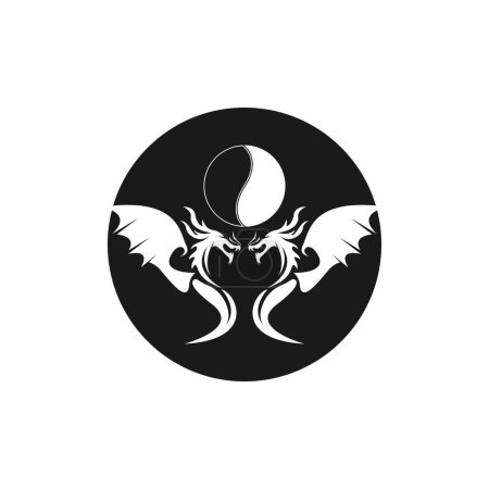 Ilustración de Dragon Silhouette Icono Símbolo Vector Ilustración - Imagen libre de derechos