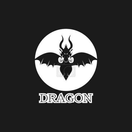 Téléchargez les illustrations : Illustration vectorielle de symbole d'icône de silhouette de dragon - en licence libre de droit