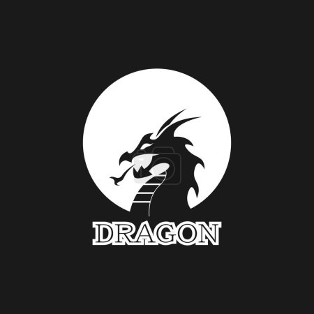 Foto de Dragon Silhouette Icono Símbolo Vector Ilustración - Imagen libre de derechos