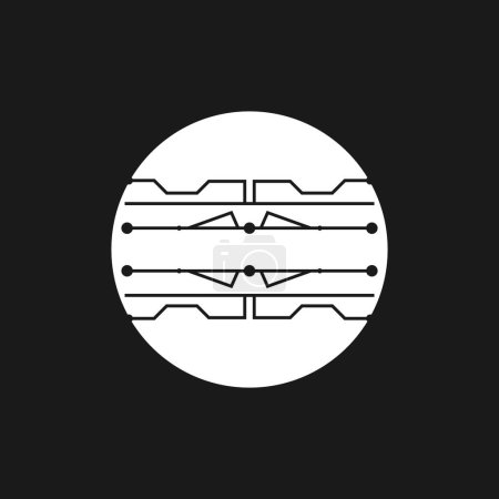 Foto de Circuito Cable Tecnología Logo Vector Plantilla Ilustración - Imagen libre de derechos