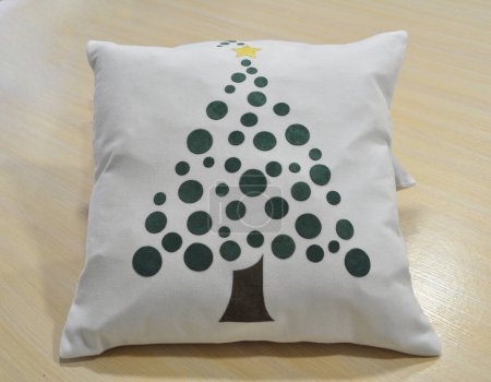 light pillow with a picture of a Christmas tree