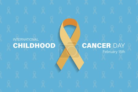 Illustration for International Childhood Cancer Day is celebrated annually on February 15 in order to raise awareness and express support for children and adolescents with cancer. Vector illustration - Royalty Free Image