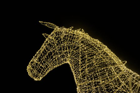 Foto de Cerca del caballo a base de luz eléctrica - espectáculo de luz moderna - Imagen libre de derechos