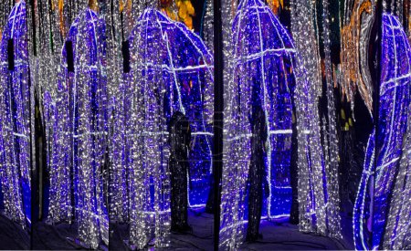 Foto de Reflejos azules y plateados sobre hielo - espectáculo de luz moderna - Imagen libre de derechos