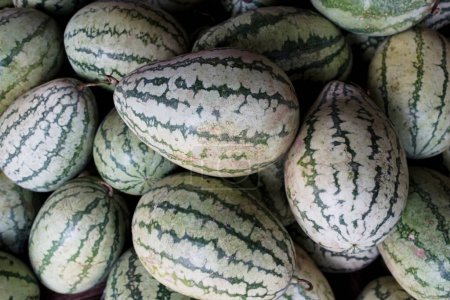 Watermelon peddled by traditional fruit traders in Indonesia