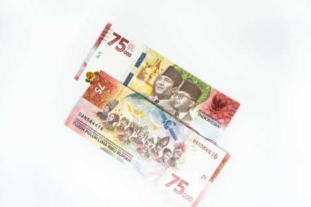 new indonesian money 75k isolated in white background