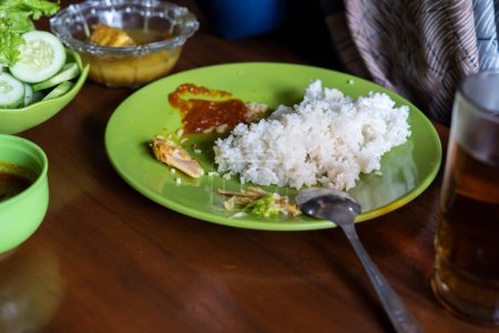 people eat rice complete. people eat Sundanese food