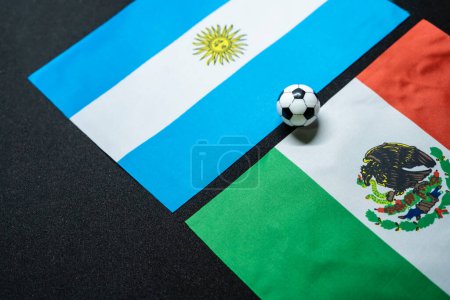 November 2022: Argentina vs. Mexico, Football match with national flags