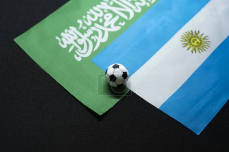 November 2022: Argentina vs. Saudi Arabia, Football match with national flags