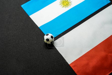 December 2022: Poland vs Argentina, Football match with national flags