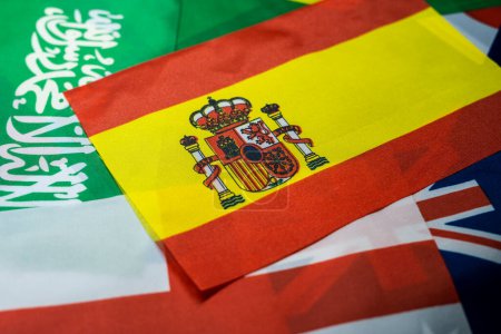 Téléchargez les photos : Drapeau de l'Espagne des pays participants au tournoi de championnat international - en image libre de droit