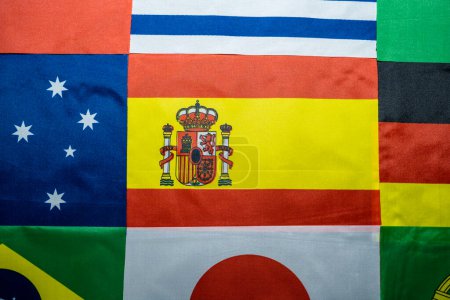 Téléchargez les photos : Drapeau de l'Espagne des pays participants au tournoi de championnat international - en image libre de droit
