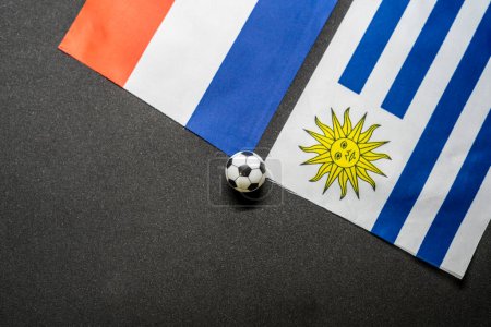 Netherlands vs Uruguay, Football match with national flags