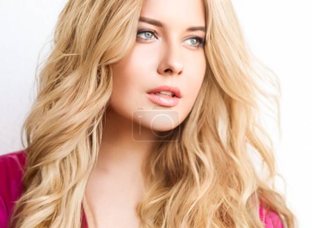Photo for Hairstyle, beauty and hair care, beautiful blonde woman with long blond hair, glamour portrait for hair salon and haircare brand - Royalty Free Image