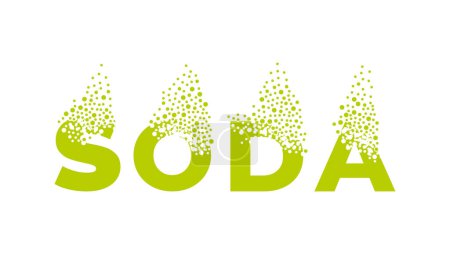 Illustration for The word "soda" dissolves in a cloud of bubbles. - Royalty Free Image