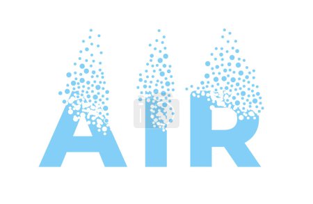 Illustration for The word "Air" scatters into a cloud of bubbles - Royalty Free Image