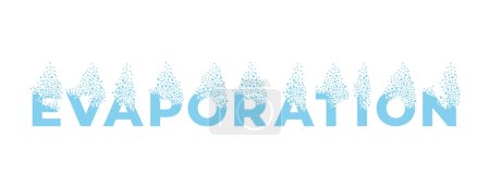 Illustration for Word "evaporation" dispersing into a cloud of bubbles. - Royalty Free Image
