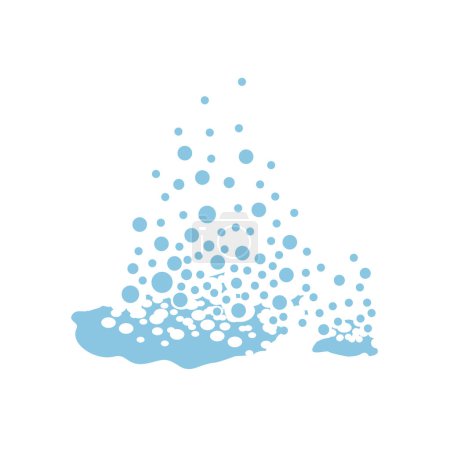 Ilustración de Jabón líquido, dispersándose en una nube de burbujas. El concepto es limpieza fresca
. - Imagen libre de derechos