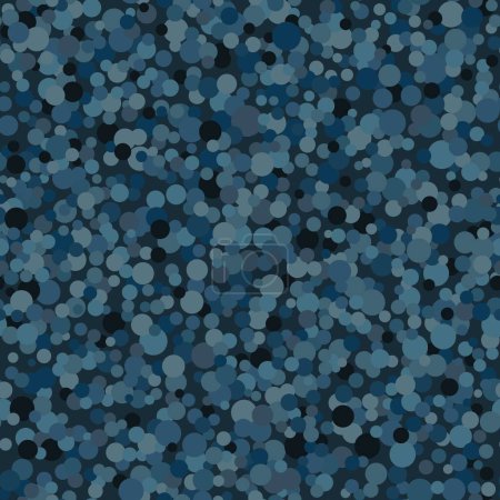 Flecktarn Camouflage nahtlosen Muster Hintergrund. Der klassische Kleidungsstil, der den Camo-Repeat-Textildruck kaschiert. Blue Denim marine Farben Textur. Indigo-Vektorillustration.
