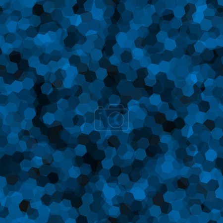 Textur Militär Marine Denim blaue Farben Camouflage nahtloses Muster. Urban Hexagon abstrakte Armee und Jagd Maskierung Ornament Textur. Hintergrund der Vektorillustration