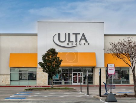 Photo for Houston, Texas USA 02-26-2023: ULTA Beauty storefront exterior and parking lot in Houston, TX. American beauty store chain founded in 1990. - Royalty Free Image