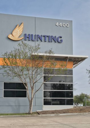 Photo for Houston, Texas USA 02-25-2023: Hunting Energy Services office building exterior in Houston, TX. Manufacturer of wellbore drilling components. - Royalty Free Image