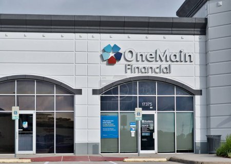 Photo for Houston, Texas USA 07-04-2023: OneMain Financial business storefront exterior in Houston, TX. USA financial lending services company. - Royalty Free Image