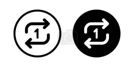 Ilustración de Música repetición icono vector aislado en el círculo de fondo - Imagen libre de derechos