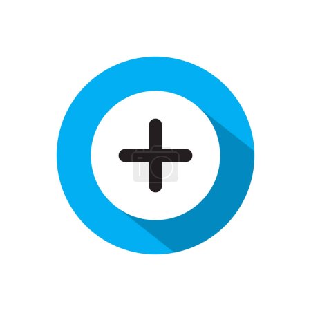 Ilustración de Añadir botón, más vector de icono en estilo plano - Imagen libre de derechos
