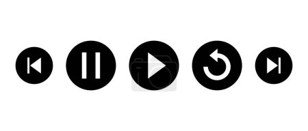 Ilustración de Anterior, pausa, reproducción, repetición y siguiente vector de icono de botón de pista - Imagen libre de derechos