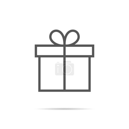 Téléchargez les illustrations : Gift box, present icon vector in line style - en licence libre de droit