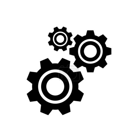 Illustration for Gear icon vector in flat style. Settings concept - Royalty Free Image
