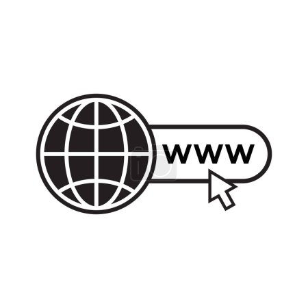 Ilustración de Haga clic en vector icono web. www sitio web concepto de símbolo de Internet - Imagen libre de derechos
