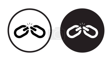 Illustration for Broken chain icon vector isolated on circle background - Royalty Free Image