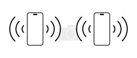 Ilustración de Icono de timbre de teléfono inteligente. Teléfono móvil símbolo vibrante - Imagen libre de derechos