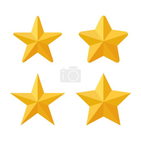Ilustración de 3d conjunto de iconos estrella. Estrellas insignia símbolo vector - Imagen libre de derechos
