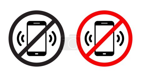 No ringing phone area sign icon vector. Turn off mobile phone symbol