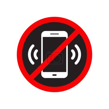 No ringing phone sign icon vector. Turn off notification sign symbol