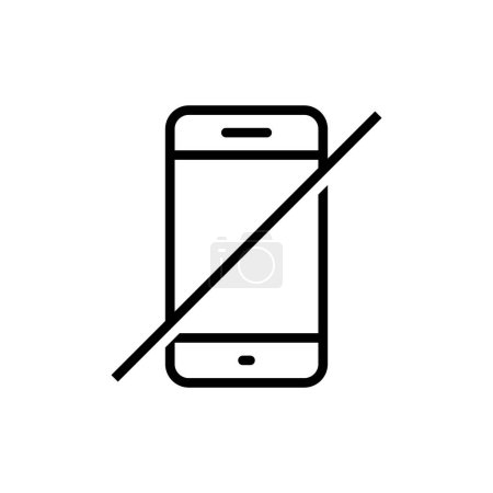Pas d'icône de panneau de téléphone mobile isolé sur fond blanc. Smartphone hors symbole