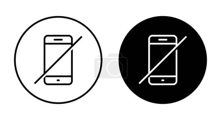 No mobile phone sign icon in trendy style. Turn off cellphone symbol