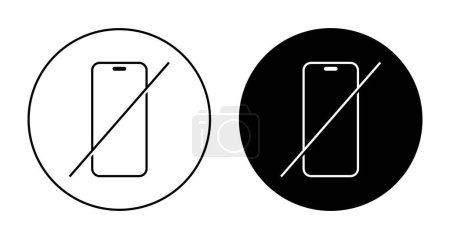Turn off smartphone icon. No mobile phone sign symbol