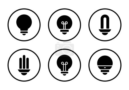 Ensemble d'icône ampoule collection sur la ligne circulaire. Concept de lampe