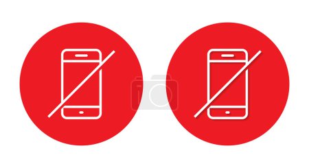 Turn off mobile phone icon with shadow. No cellphone concept