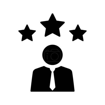Mitarbeiter Silhouette Avatar-Symbol mit drei Sternen. Vorbildliches Arbeitnehmerkonzept