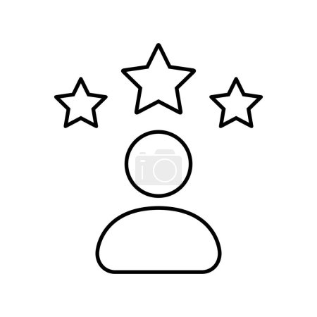 Einfaches Avatar-Symbol mit 3 Sternen im Linienstil