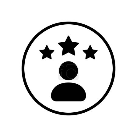 Einfaches Avatarsymbol mit drei Sternen auf Kreislinie