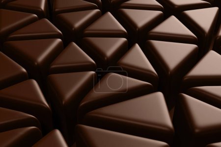 Téléchargez les photos : Beau fond triangle chocolat brillant. Illustration 3d. - en image libre de droit