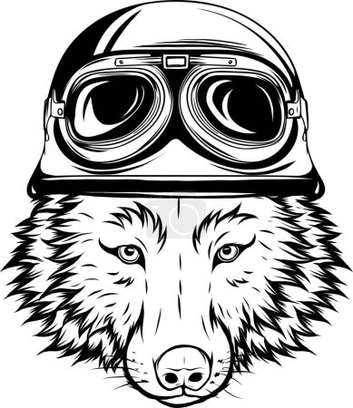 Téléchargez les illustrations : Logo avec la tête d'un loup - en licence libre de droit